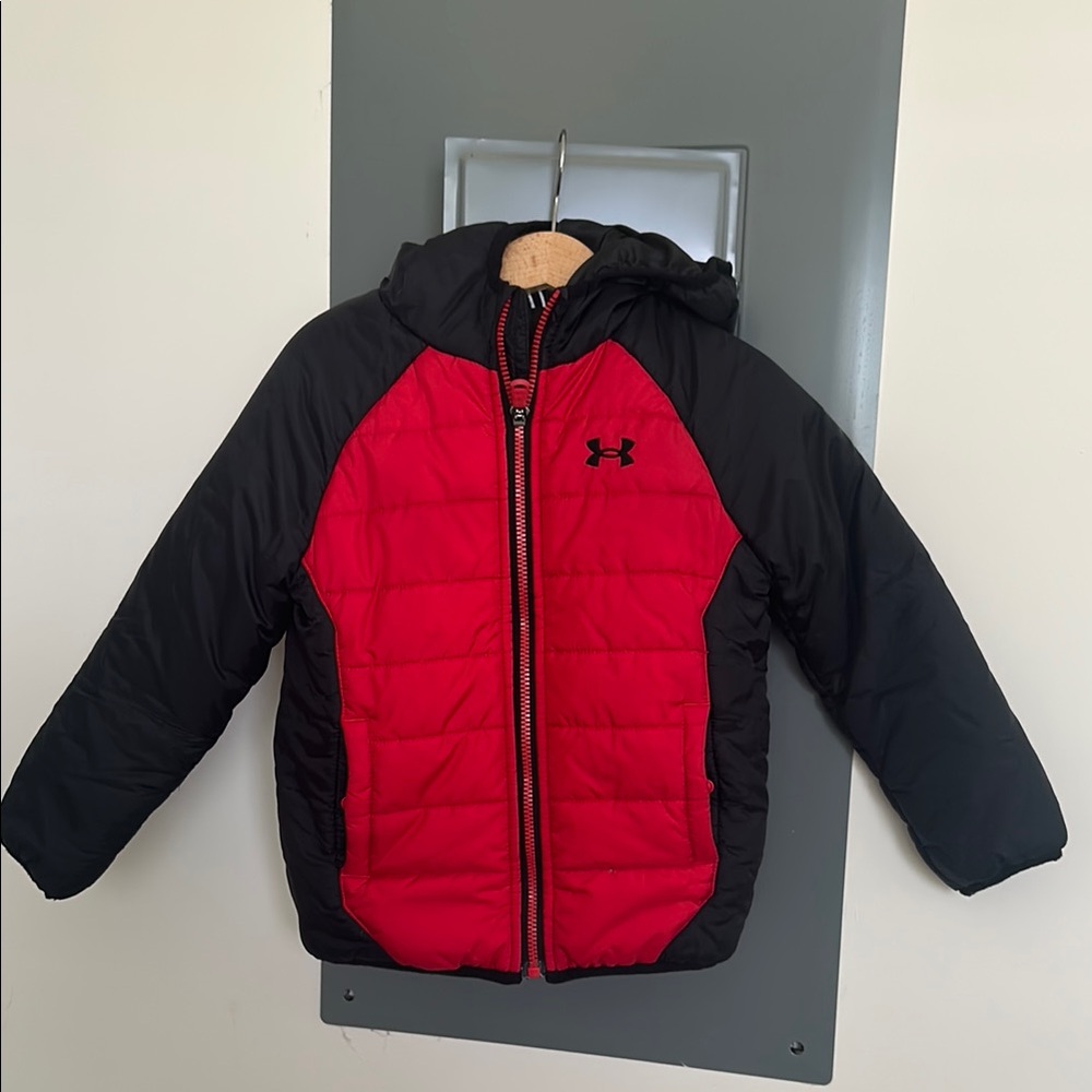 Under Armour Black and Red Hooded Jacket